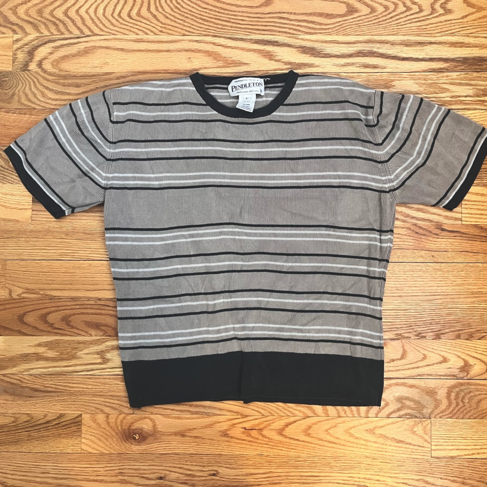 Pendleton Crop Knit Striped Top